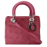 Christian Dior Lady Dior Suede Tote Bag Pink