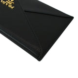 Prada Envelope Leather Clutch Wallet Black