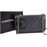 Chanel Cambon Ligne Quilted Leather WOC Clutch Bag Black