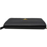Prada Saffiano Leather Wallet on Chain Clutch Crossbody Bag Black