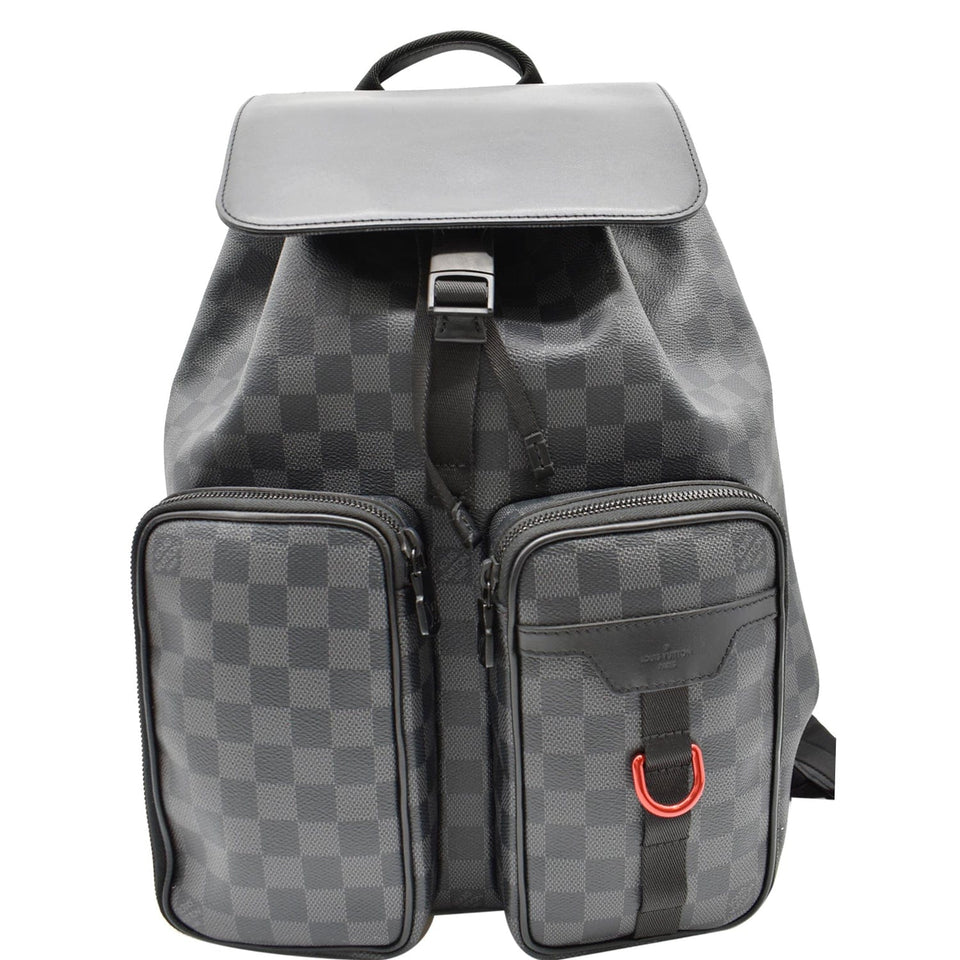 Louis Vuitton Utility Damier Graphite Backpack Bag Black