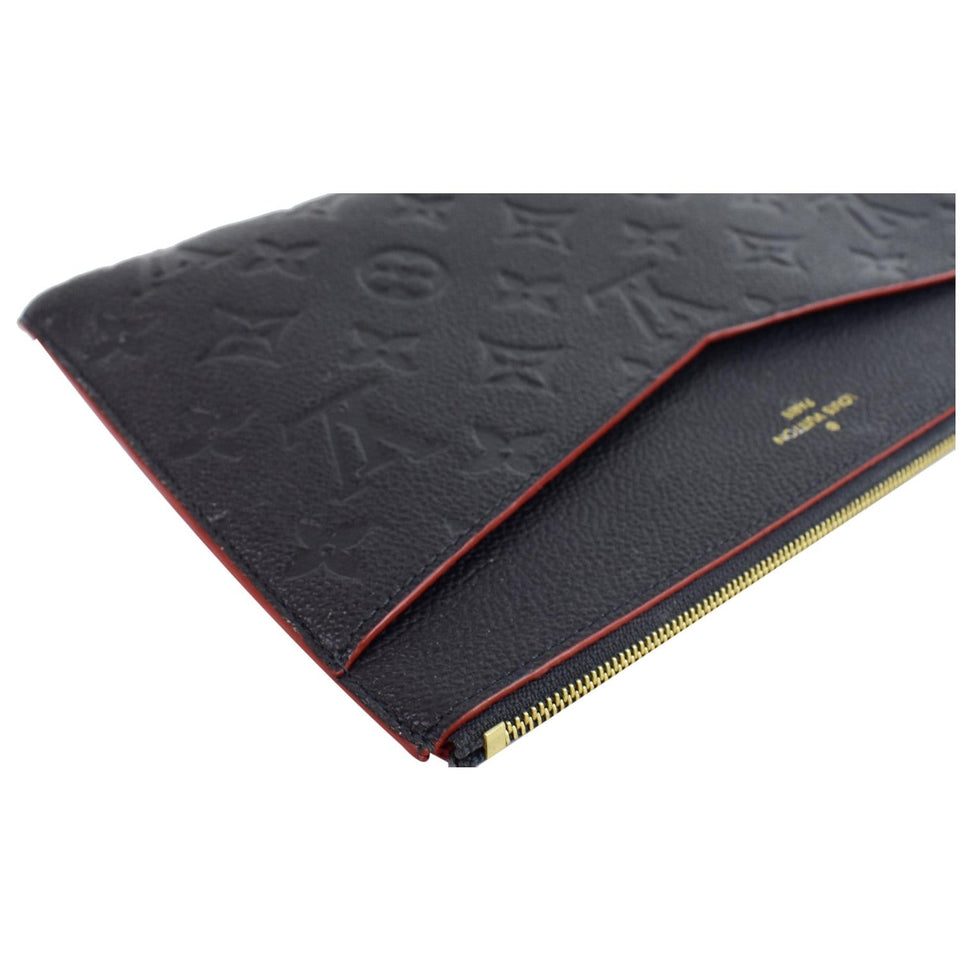 Louis Vuitton Melanie MM Monogram Empreinte Clutch Bag Black