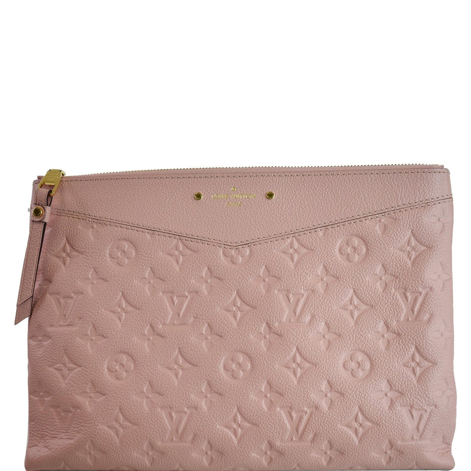 Louis Vuitton Daily Pouch Monogram Empreinte Leather Clutch Rose Poudre