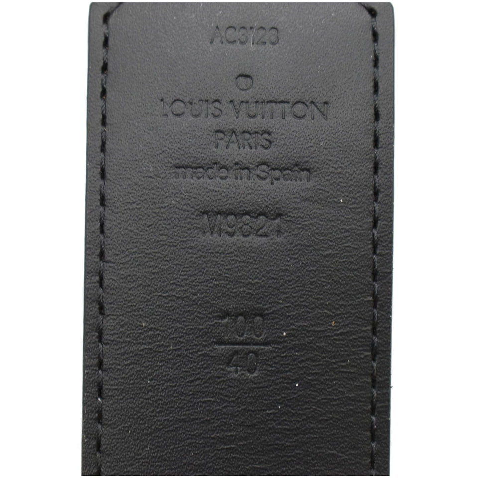 Louis Vuitton LV Initiales Monogram Canvas Silver Buckle Belt Brown