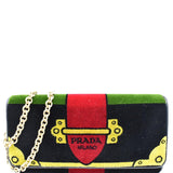 Prada Cahier Velvet Clutch Bag Multicolor