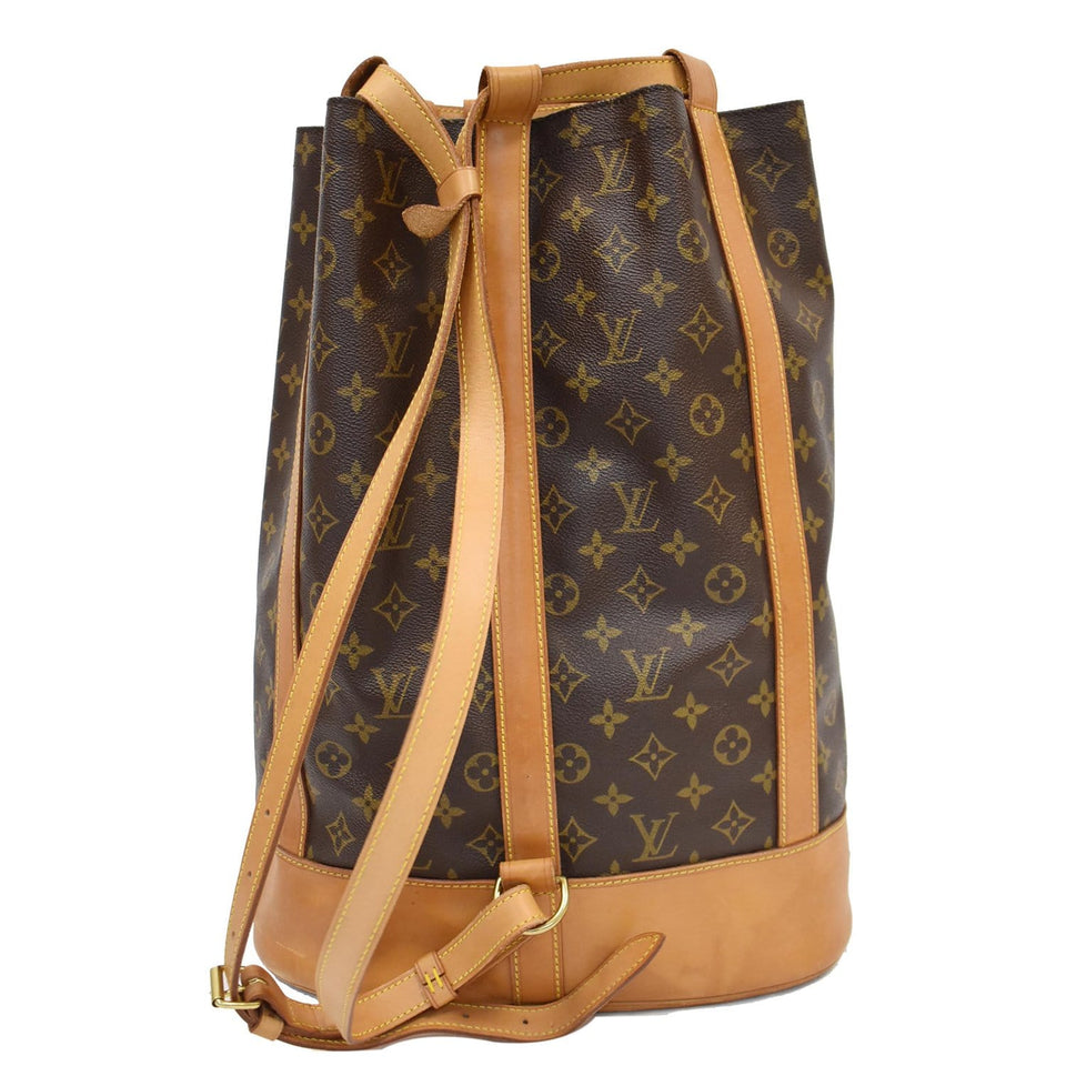 Louis Vuitton Randonnee GM Monogram Canvas Backpack Bag Brown
