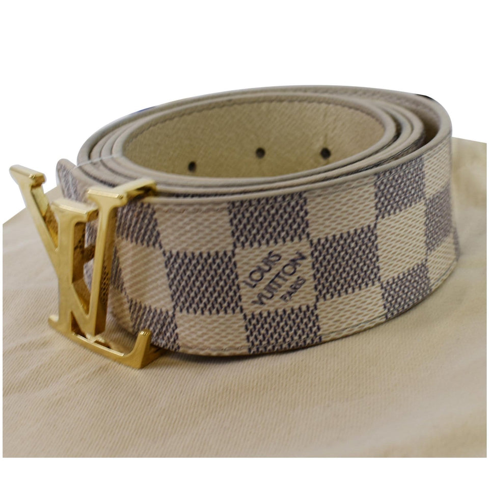 Louis Vuitton Damier Azur LV Initiales Belt White