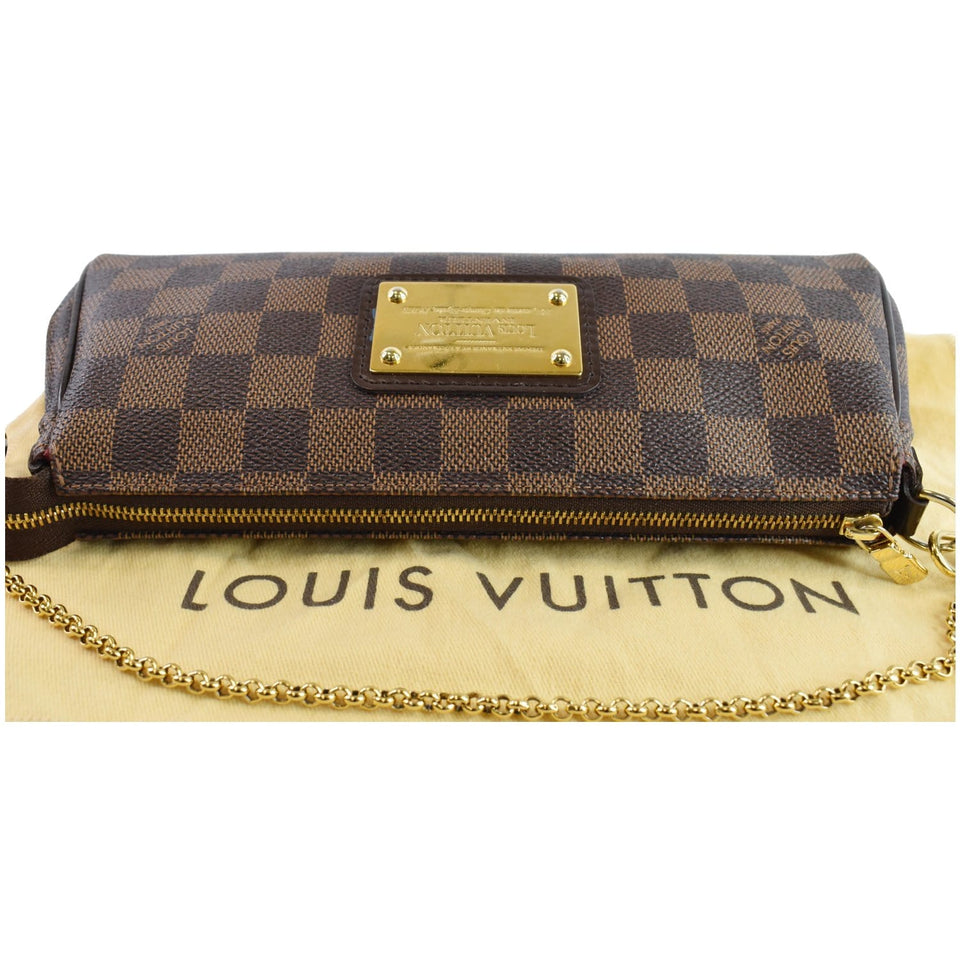 Louis Vuitton Eva Damier Ebene Pochette Clutch Crossbody Bag