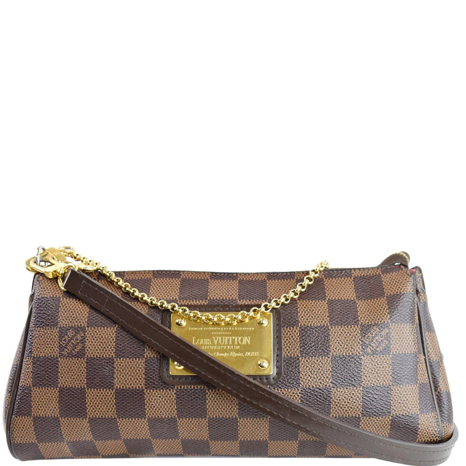 Louis Vuitton Eva Damier Ebene Pochette Clutch Crossbody Bag