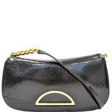 Christian Dior Maris Pearl Patent Monogram Shoulder Bag Black