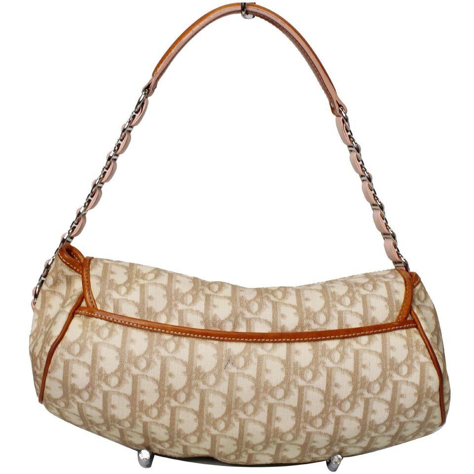 Christian Dior Trotter Romantique Heart Flap Canvas Shoulder Bag Pink
