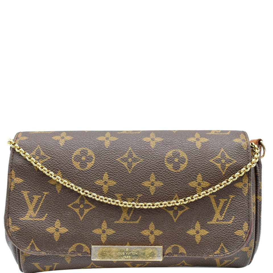 Louis Vuitton Favorite PM Monogram Canvas Clutch Bag Brown