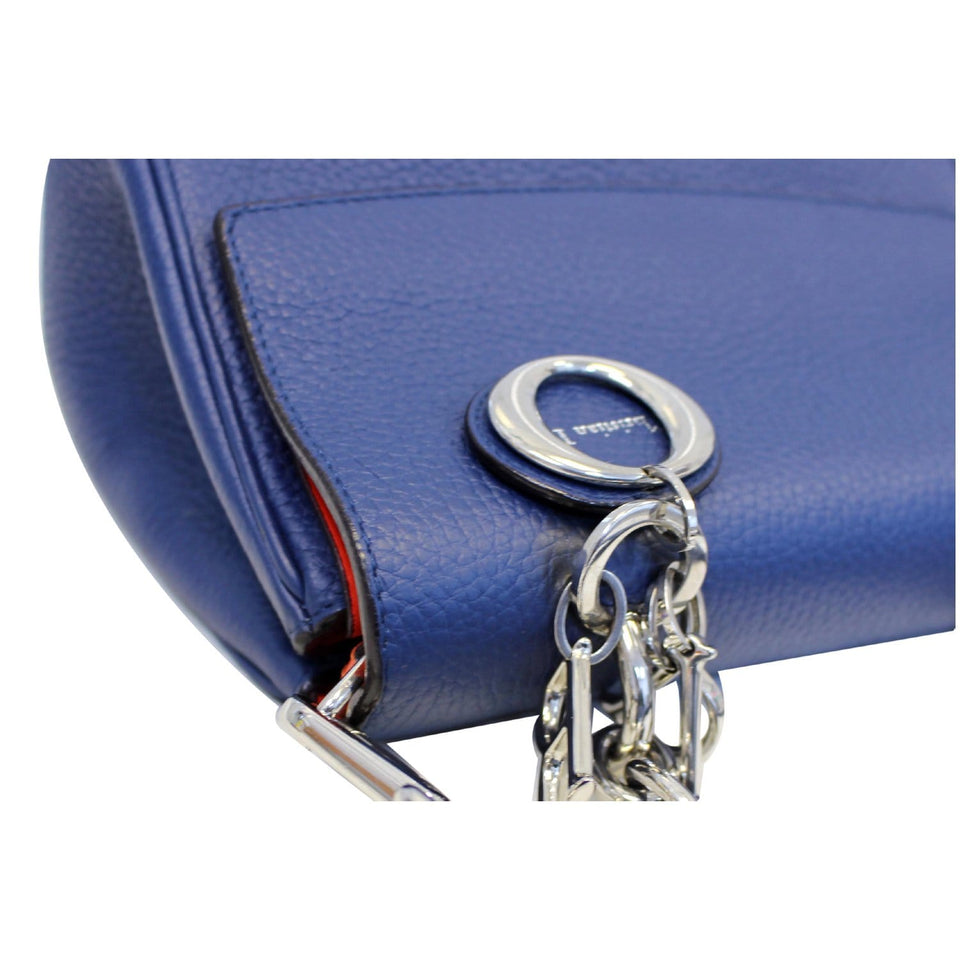 Christian Dior Be Dior Small Bullcalf Flap Shoulder Bag Blue