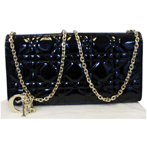 Christian Dior Lady Dior Croisiere Cannage Lambskin Chain Wallet Black