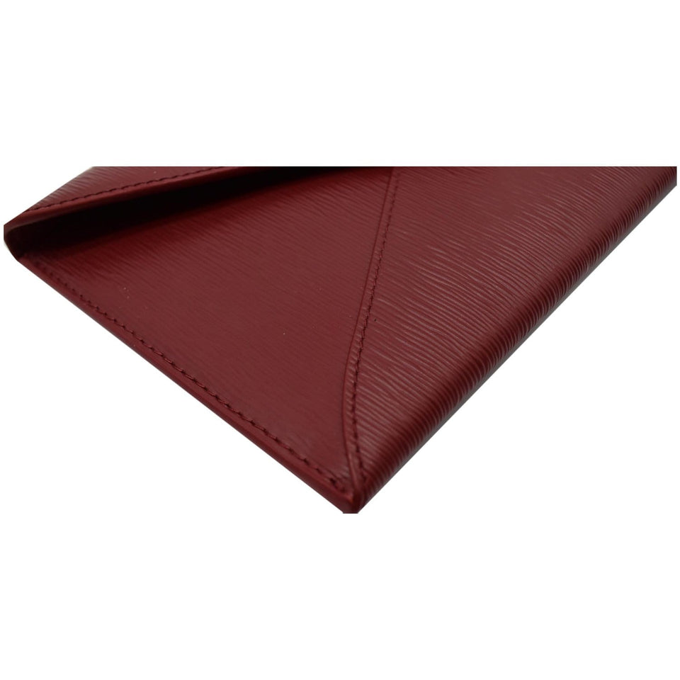 Prada Envelope Leather Clutch Wallet Red