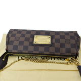Louis Vuitton Eva Pochette Damier Ebene Clutch Crossbody Bag Brown