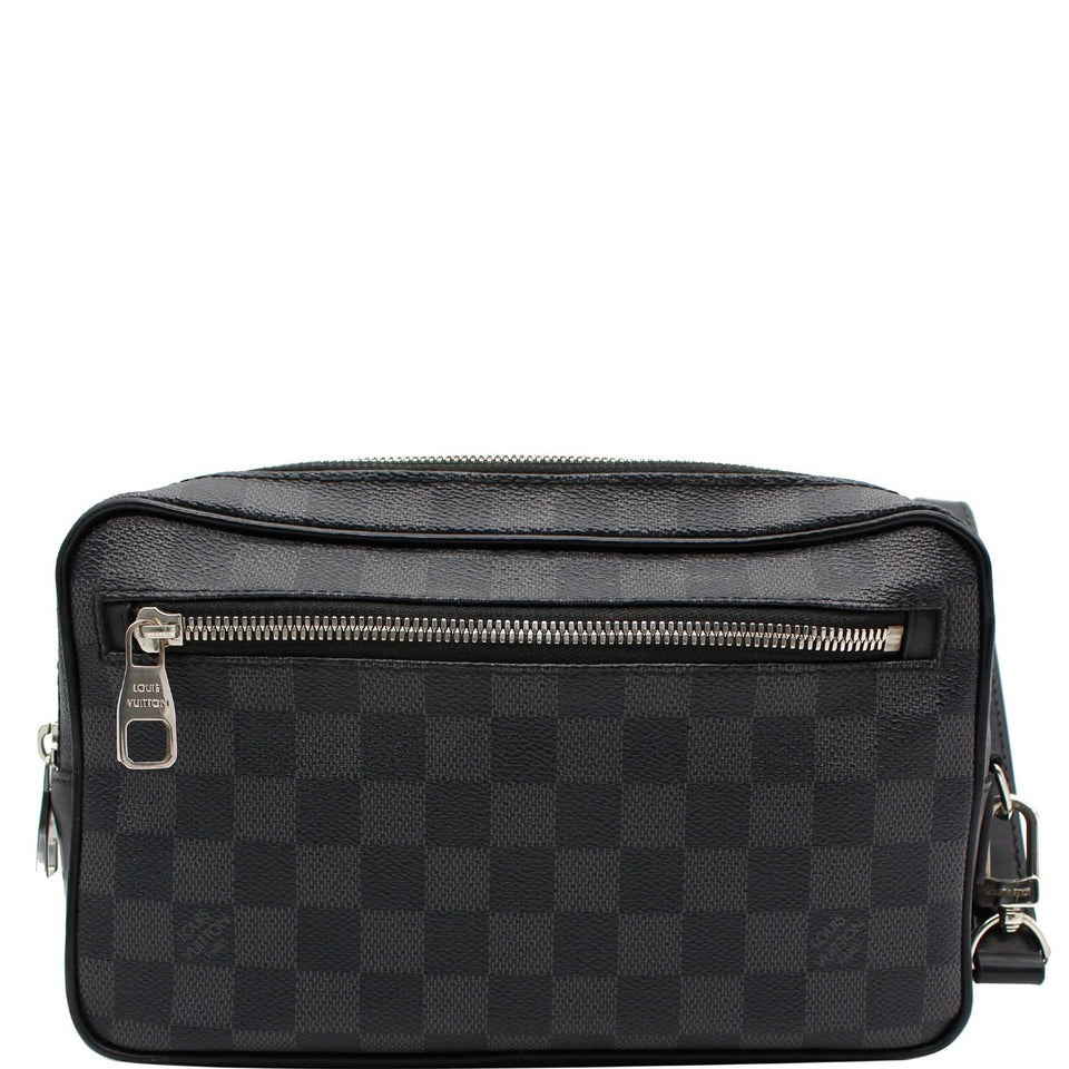 Louis Vuitton Alpha Damier Graphite Canvas Pouch Clutch Bag Black