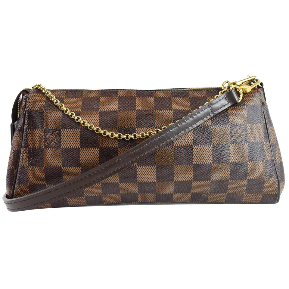 Louis Vuitton Eva Damier Ebene Pochette Clutch Crossbody Bag