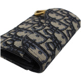 Christian Dior Saddle Flap Jacquard Canvas  Holder Beige