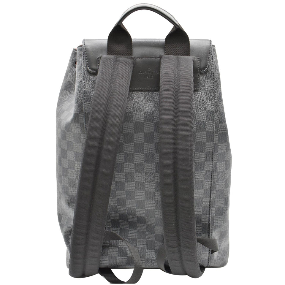 Louis Vuitton Utility Damier Graphite Backpack Bag Black