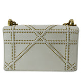 Christian Dior Small Diorama Studded Leather Flap Shoulder Bag White