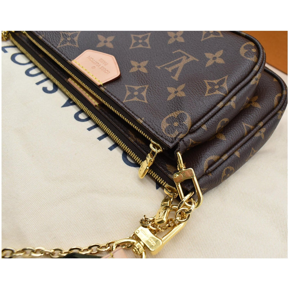 Louis Vuitton Multi Chain Pochette Accessories Clutch Bag Brown