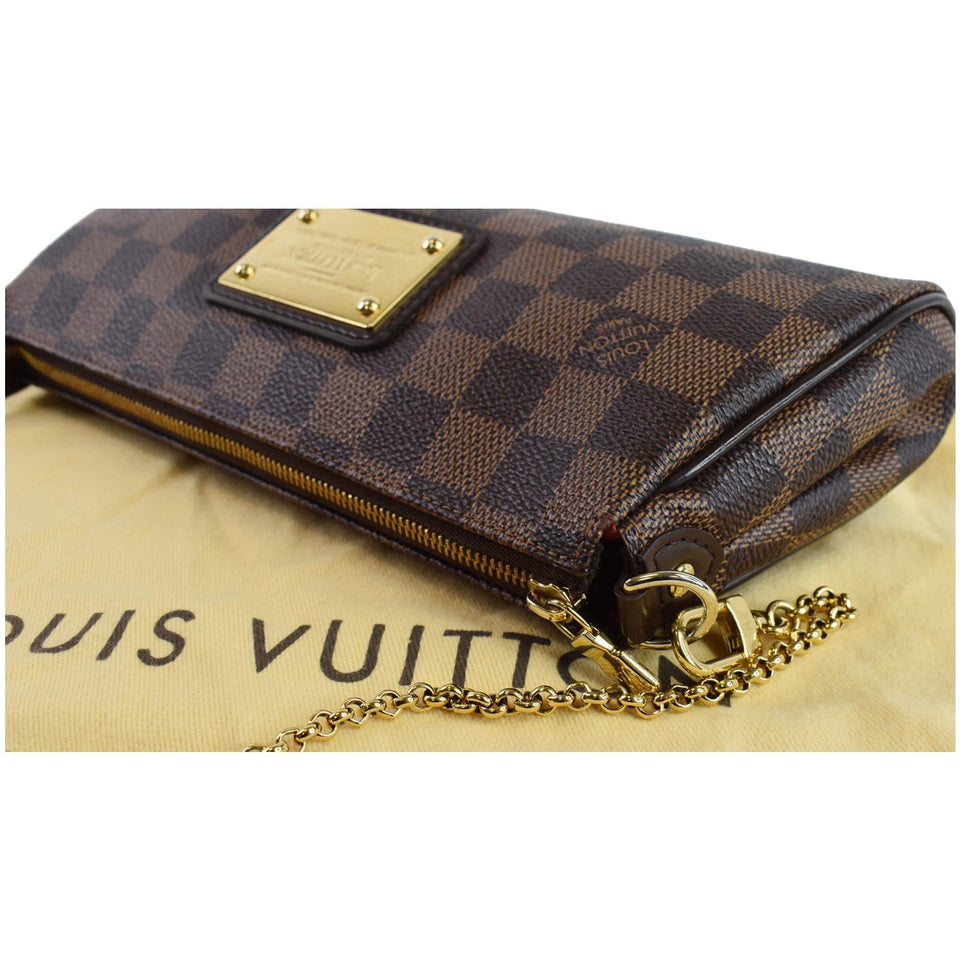 Louis Vuitton Eva Damier Ebene Pochette Clutch Crossbody Bag