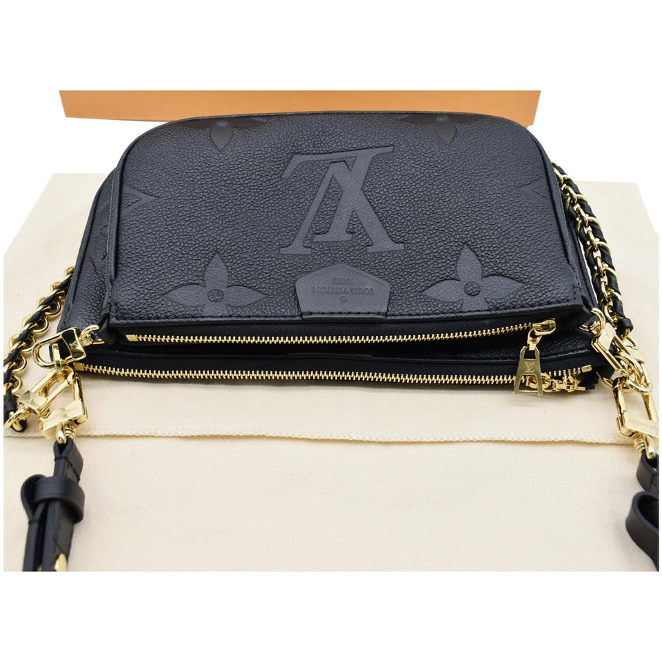 Louis Vuitton Multi Pochette Accessories Empreinte Clutch Bag Black
