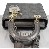 Christian Dior My ABCDior Grained Calfskin Shoulder Bag Gunmetal