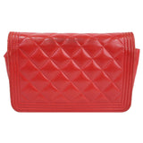Chanel Boy Woc Lambskin Leather Wallet On Chain Clutch Bag Red