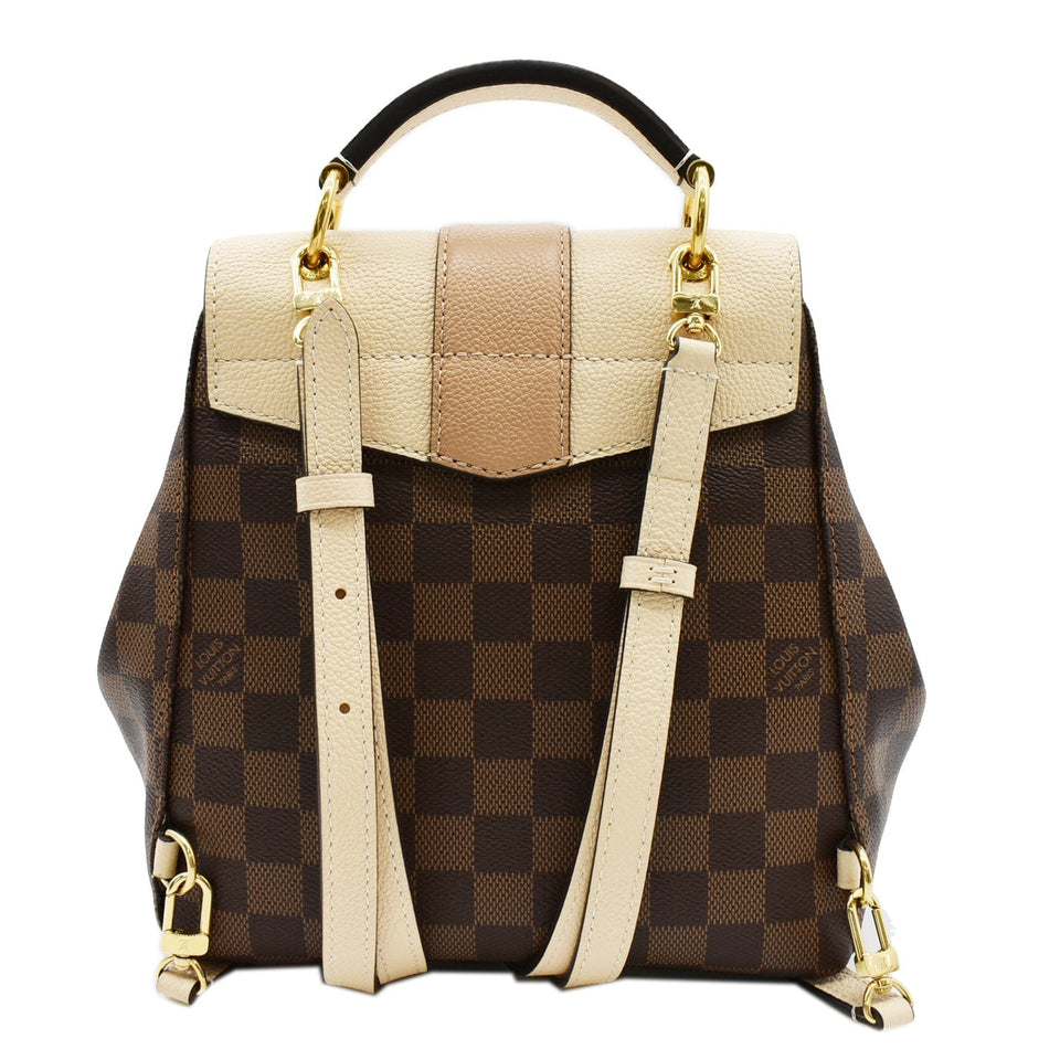 Louis Vuitton Clapton Damier Ebene Backpack Bag Creme Beige