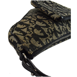 Christian Dior Mini Saddle Monogram Pochette Shoulder Bag Black