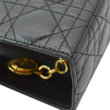 Christian Dior Large Lady Dior Cannage Lambskin Shoulder Bag Black