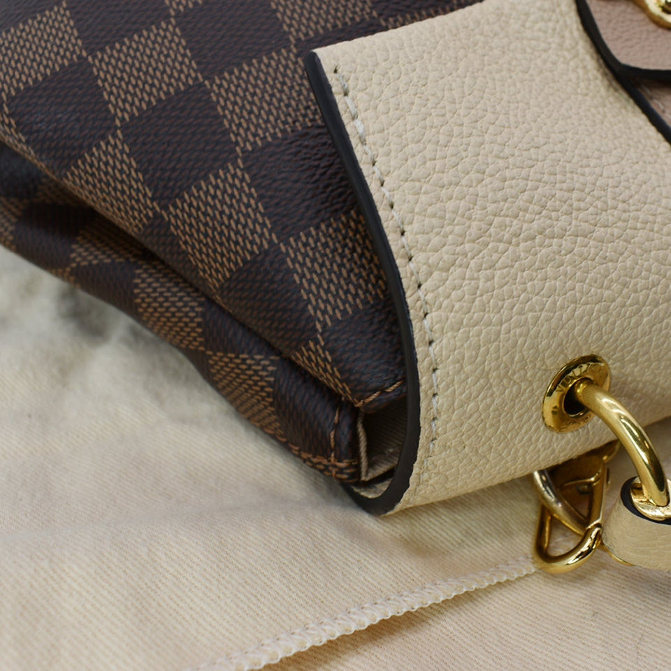 Louis Vuitton Clapton Damier Ebene Backpack Bag Creme Beige
