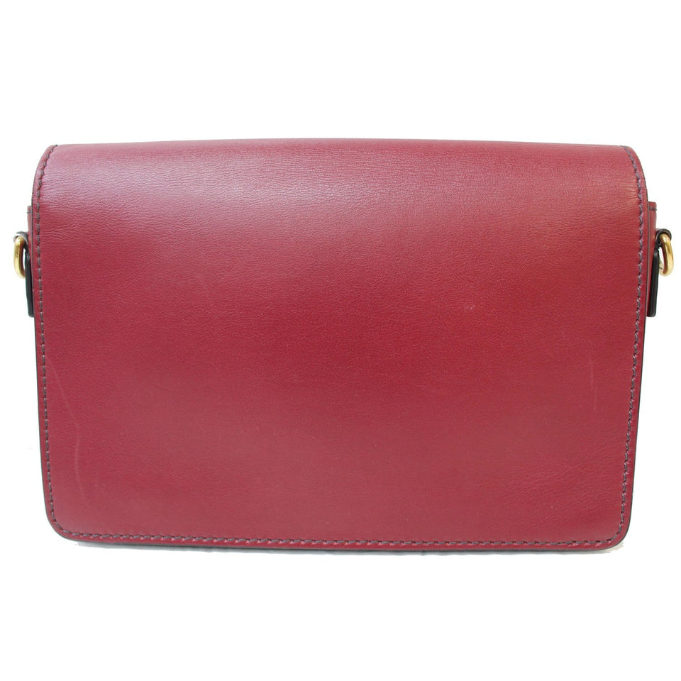 Christian Dior Dio(r)evolution Flap Calfskin Shoulder Bag Dark Red