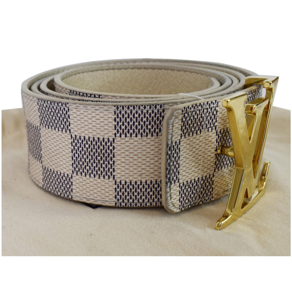 Louis Vuitton Damier Azur LV Initiales Belt White