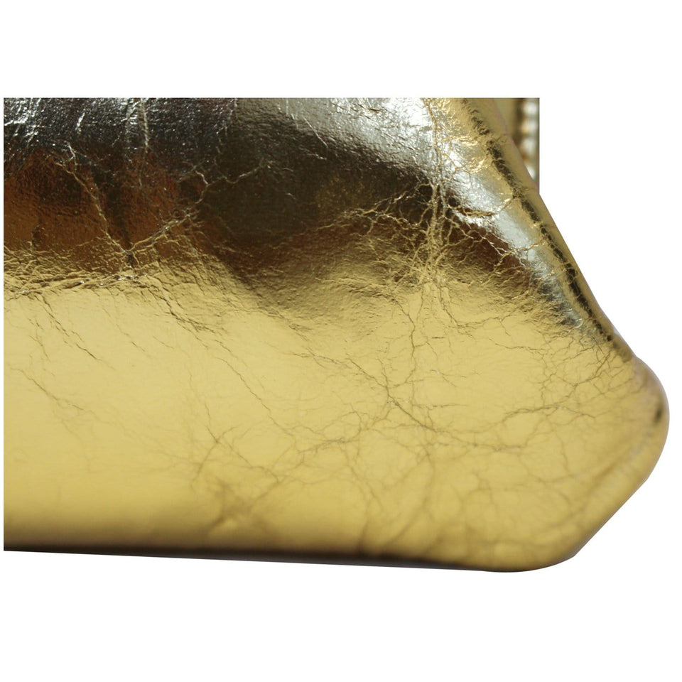 Chanel Tweed We Need Metallic Lambskin Leather Clutch Gold