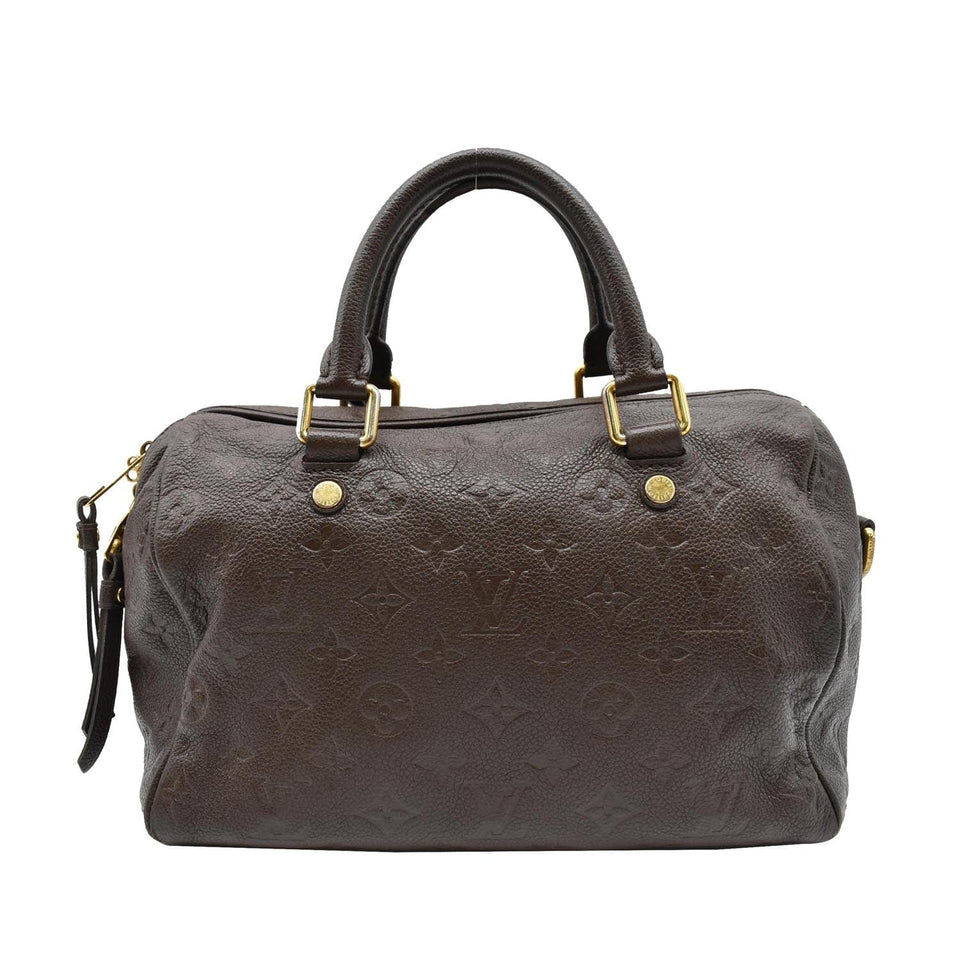 Louis Vuitton Monogram Empreinte Leather Satchel Bag Terre