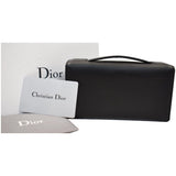 Christian Dior Bee Leather Pouch Clutch Bag Black