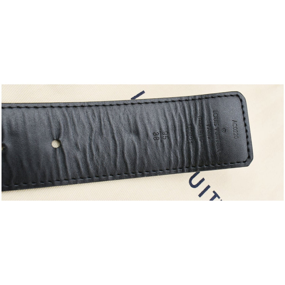 Louis Vuitton LV Initiales Monogram Canvas Silver Buckle Belt Brown