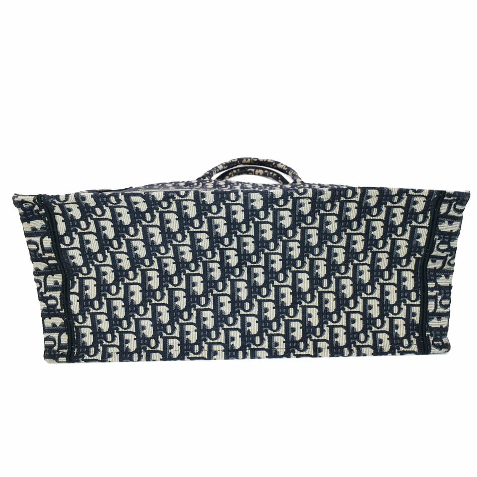 Christian Dior Large Book Oblique Embroidered Canvas Tote Bag