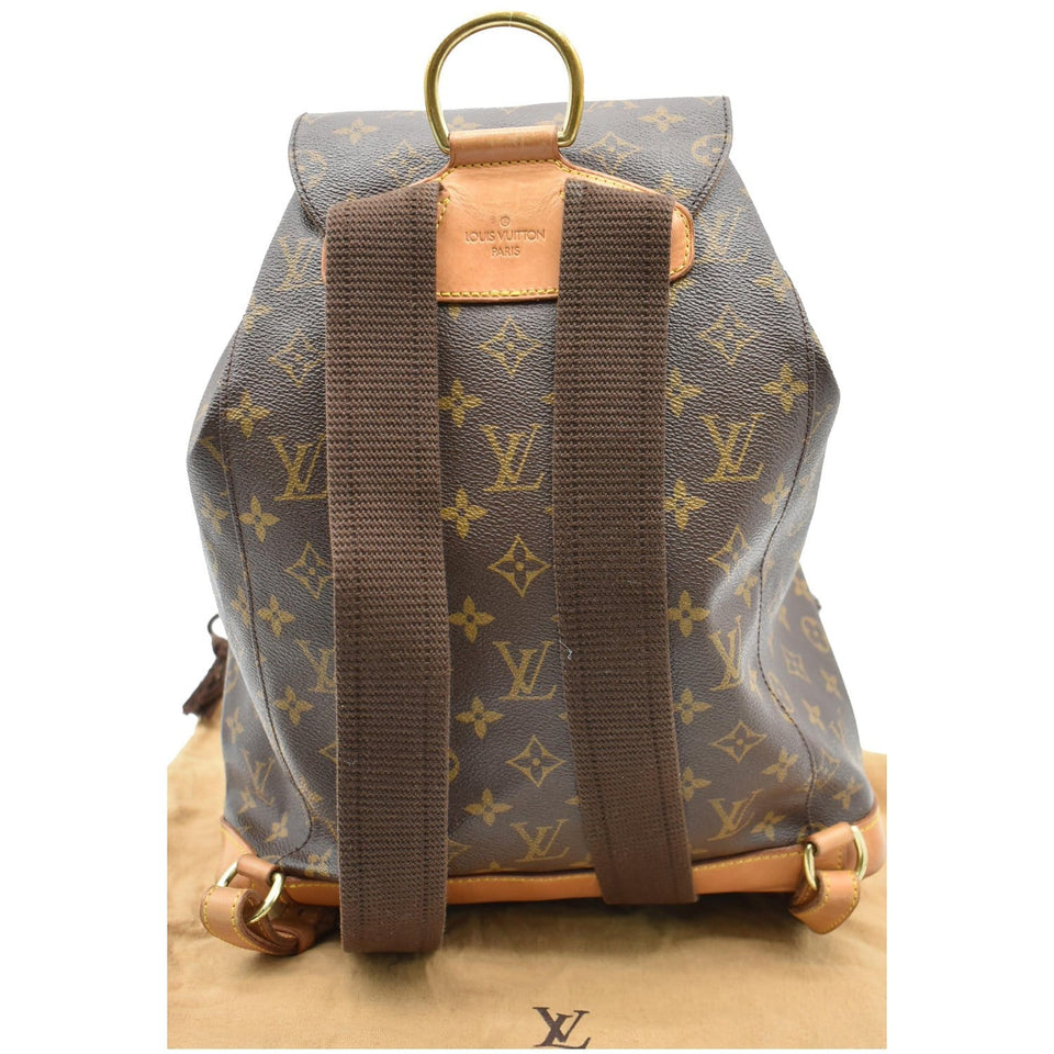Louis Vuitton Montsouris GM Monogram Canvas Backpack Bag Brown