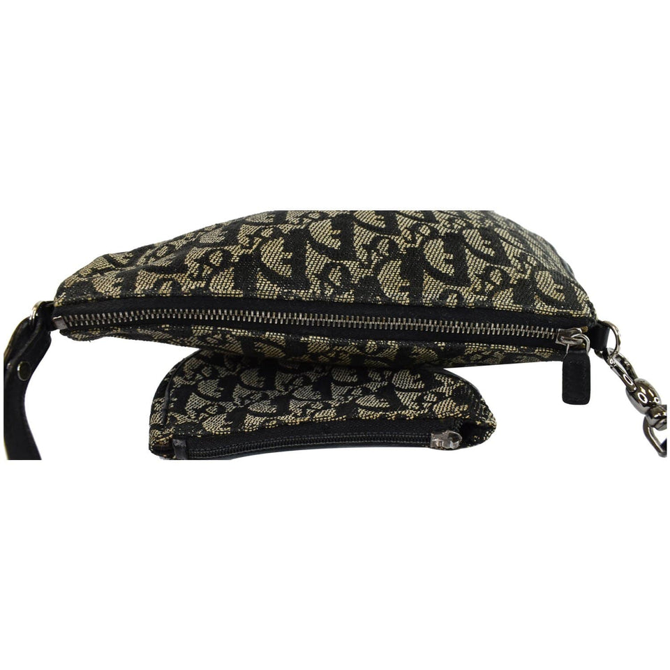 Christian Dior Mini Saddle Monogram Pochette Shoulder Bag Black