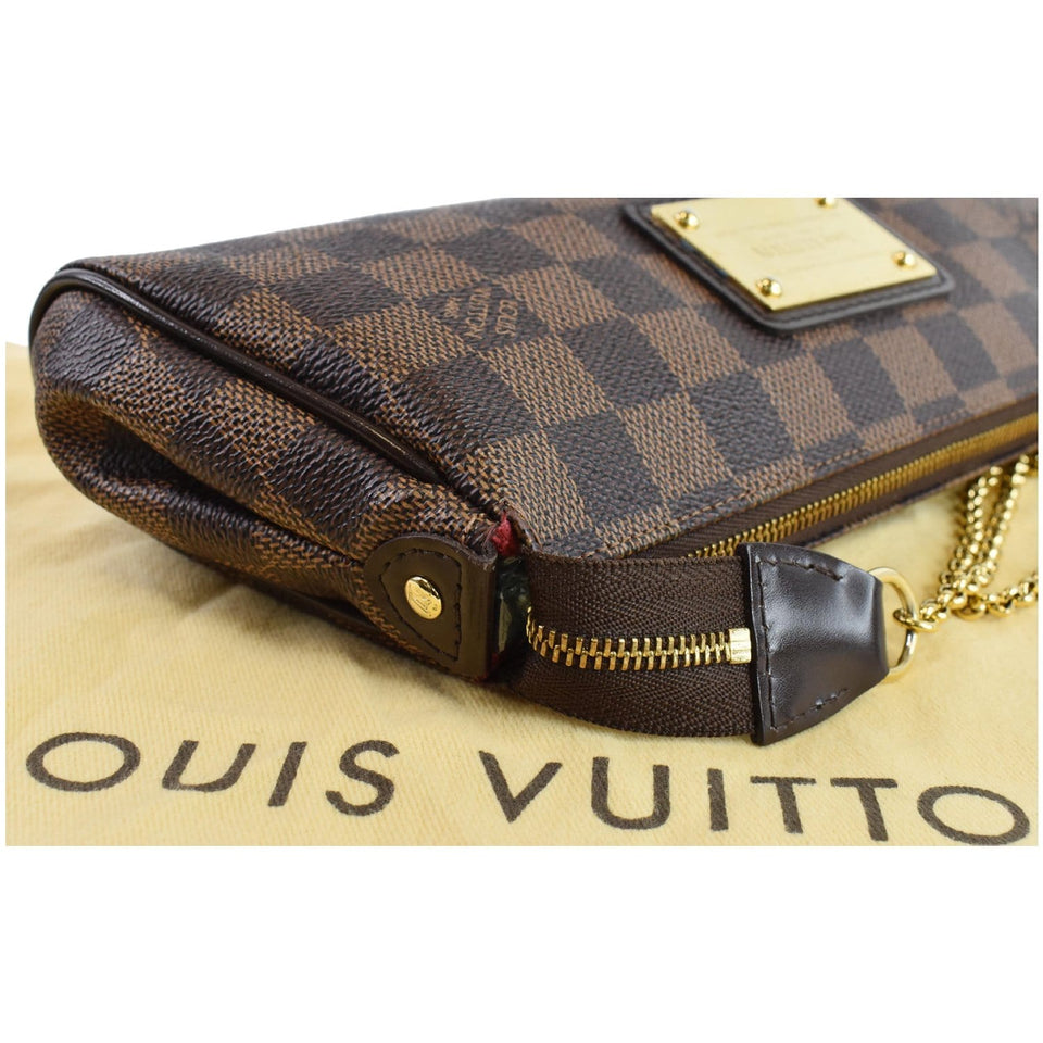 Louis Vuitton Eva Damier Ebene Pochette Clutch Crossbody Bag