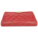 Chanel Boy Woc Lambskin Leather Wallet On Chain Clutch Bag Red