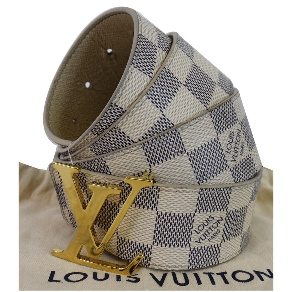 Louis Vuitton Damier Azur LV Initiales Belt White