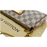Louis Vuitton Pochette Eva Damier Azur Clutch Crossbody Bag White