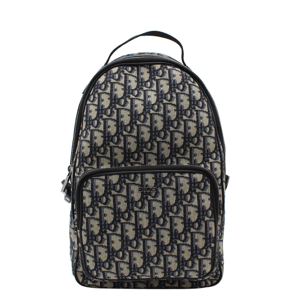 Christian Dior Minin Rider Oblique Jacquard Backpack Beige