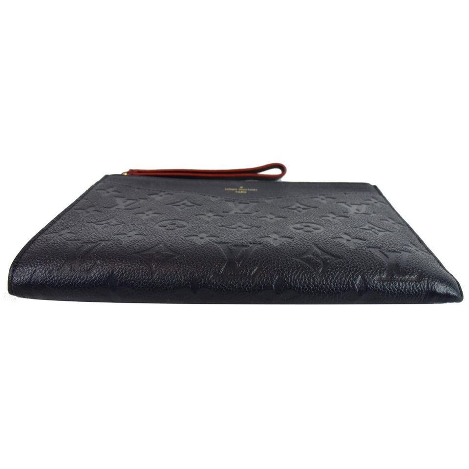 Louis Vuitton Melanie MM Monogram Empreinte Clutch Bag Black