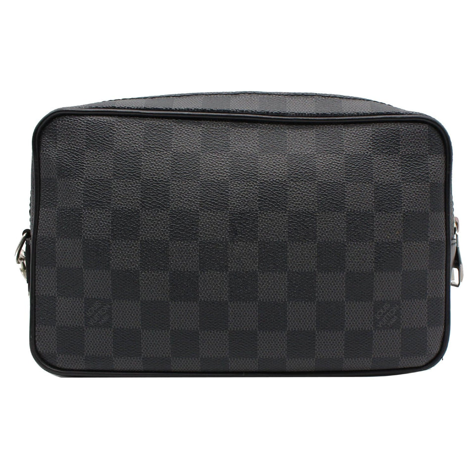 Louis Vuitton Alpha Damier Graphite Canvas Pouch Clutch Bag Black
